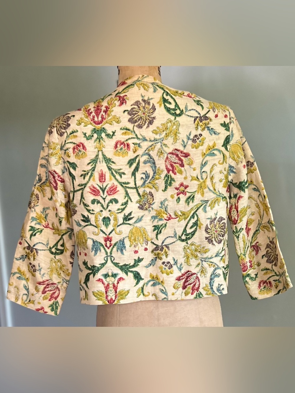 John Meyer of Norwich Vintage Floral Button Front Jacket - Picture 2 of 9